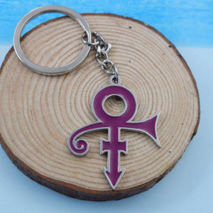 Purple Prince Symbol Keychain Purple Rain Stainless Steel Bag