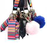 7pcs Self Defense Keychain Set with Fluffy Pom Keychains