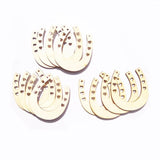 12PCS Horseshoe Shape Wood Discs Slices With Love Hole Unfinished Wood