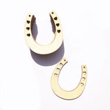 12PCS Horseshoe Shape Wood Discs Slices With Love Hole Unfinished Wood