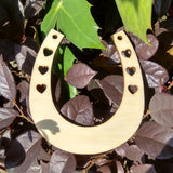 12PCS Horseshoe Shape Wood Discs Slices With Love Hole Unfinished Wood