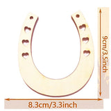 12PCS Horseshoe Shape Wood Discs Slices With Love Hole Unfinished Wood