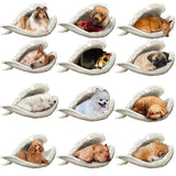 Dog Sleeping Angel Pendant Keychain Pet Jewelry Gift Accessories