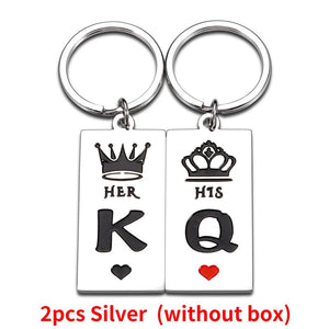 Personalized Couple Keychain Gift For Her Him King Queen