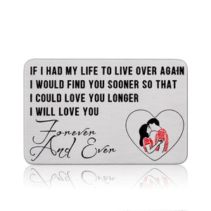 Personalized Wallet Insert Card Stainless Steel Card Gift for Couple