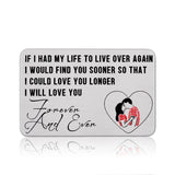 Personalized Wallet Insert Card Stainless Steel Card Gift for Couple