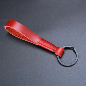Retro Leather Cowhide Rope Keychain for Men Women Soft Key Holder