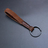Retro Leather Cowhide Rope Keychain for Men Women Soft Key Holder