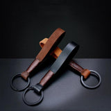 Retro Leather Cowhide Rope Keychain for Men Women Soft Key Holder