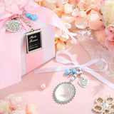 2 Pcs Lace Oval Bridal Pendant Brooch Keychain Memorial