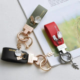 French Car Keychain Leather Pendant Alloy Buckle Shell Female Gift