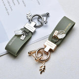 French Car Keychain Leather Pendant Alloy Buckle Shell Female Gift