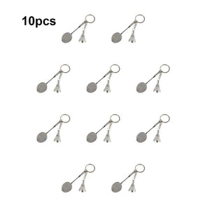 10pcs Badminton Shaped Alloy Key Chain Pendant Antique Fashionable Souvenir