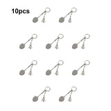 10pcs Badminton Shaped Alloy Key Chain Pendant Antique Fashionable Souvenir