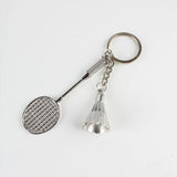 10pcs Badminton Shaped Alloy Key Chain Pendant Antique Fashionable Souvenir