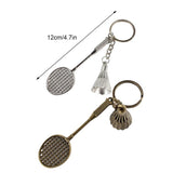 10pcs Badminton Shaped Alloy Key Chain Pendant Antique Fashionable Souvenir