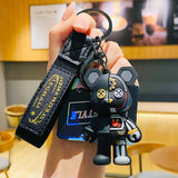 Hero Bear Keychain Punk Animal Keyring Car Bag Pendant Key Chain