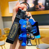 Hero Bear Keychain Punk Animal Keyring Car Bag Pendant Key Chain