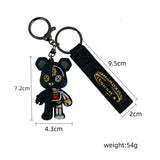 Hero Bear Keychain Punk Animal Keyring Car Bag Pendant Key Chain