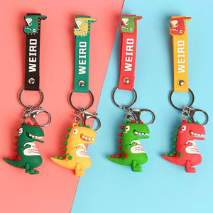 Dinosaur Key Holder Rubber Keychain Bag Pendant