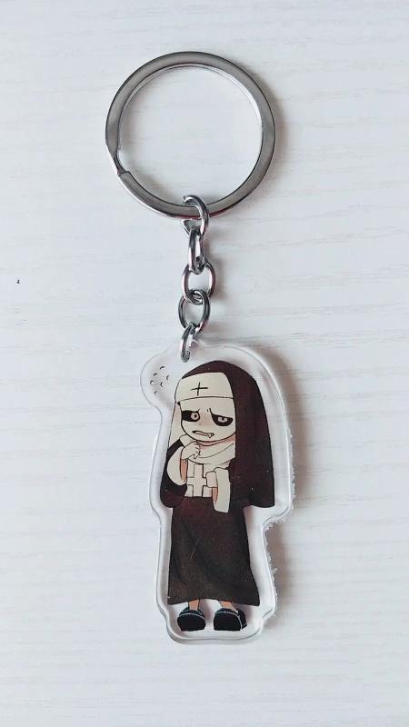 Rare Undertale Fell Sans Maid Nun Acrylic Keychain Keyring