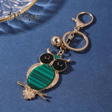Owl Keychain Acrylic Inlaid Alloy Bird Key Chain Women Men Handbag Accessories