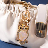 Owl Keychain Acrylic Inlaid Alloy Bird Key Chain Women Men Handbag Accessories
