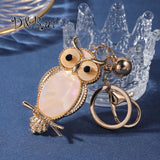 Owl Keychain Acrylic Inlaid Alloy Bird Key Chain Women Men Handbag Accessories