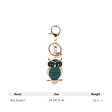 Owl Keychain Acrylic Inlaid Alloy Bird Key Chain Women Men Handbag Accessories