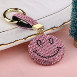 Colorful Rhinestone Smile Keyring Chain Bling Shining Keychain