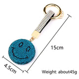 Colorful Rhinestone Smile Keyring Chain Bling Shining Keychain