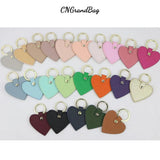 Multicolor key ring cow leather heart cross DIY female
