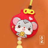 Chinese Zodiac Keychain DIY Embroidery Pendant Talisman