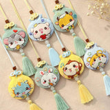 Chinese Zodiac Keychain DIY Embroidery Pendant Talisman