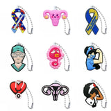 20PCS PVC Keychain Medical Series Heart Nurse Pill Keyring Key Chain Accessories