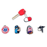 20PCS PVC Keychain Medical Series Heart Nurse Pill Keyring Key Chain Accessories