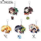 5PCS Demon Slayer Keychain Tanjirou Nezuko Giyuu Acrylic A