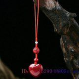 Jade Cinnabar Keychain Lanyard Bag Charm Gift Car Accessories