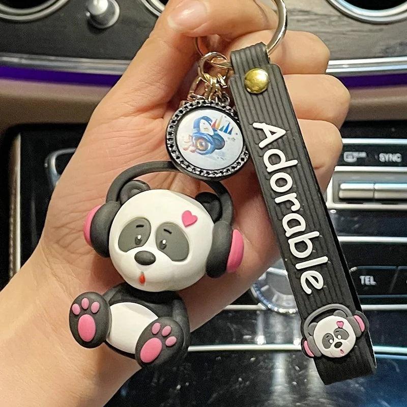 Cartoon Music Animal Keychain Silicone Bag Ornaments