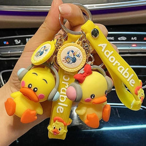 Cartoon Music Animal Keychain Silicone Bag Ornaments