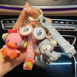 Cartoon Music Animal Keychain Silicone Bag Ornaments
