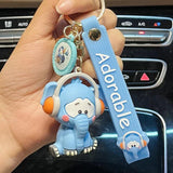 Cartoon Music Animal Keychain Silicone Bag Ornaments