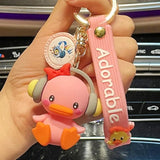 Cartoon Music Animal Keychain Silicone Bag Ornaments