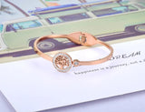 Crystal Tree Charm Cuff Bangle Rhinestone Plant Bracelet
