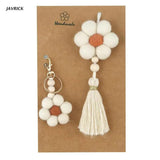 2Pcs Rainbow Keychains Boho Key Holder Bag Charm