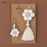 2Pcs Rainbow Keychains Boho Key Holder Bag Charm