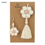 2Pcs Rainbow Keychains Boho Key Holder Bag Charm