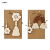 2Pcs Rainbow Keychains Boho Key Holder Bag Charm