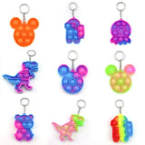 Mini Bubble Fidget Keychain Mouse Bear Unicorn Keyfob