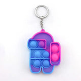 Mini Bubble Fidget Keychain Mouse Bear Unicorn Keyfob